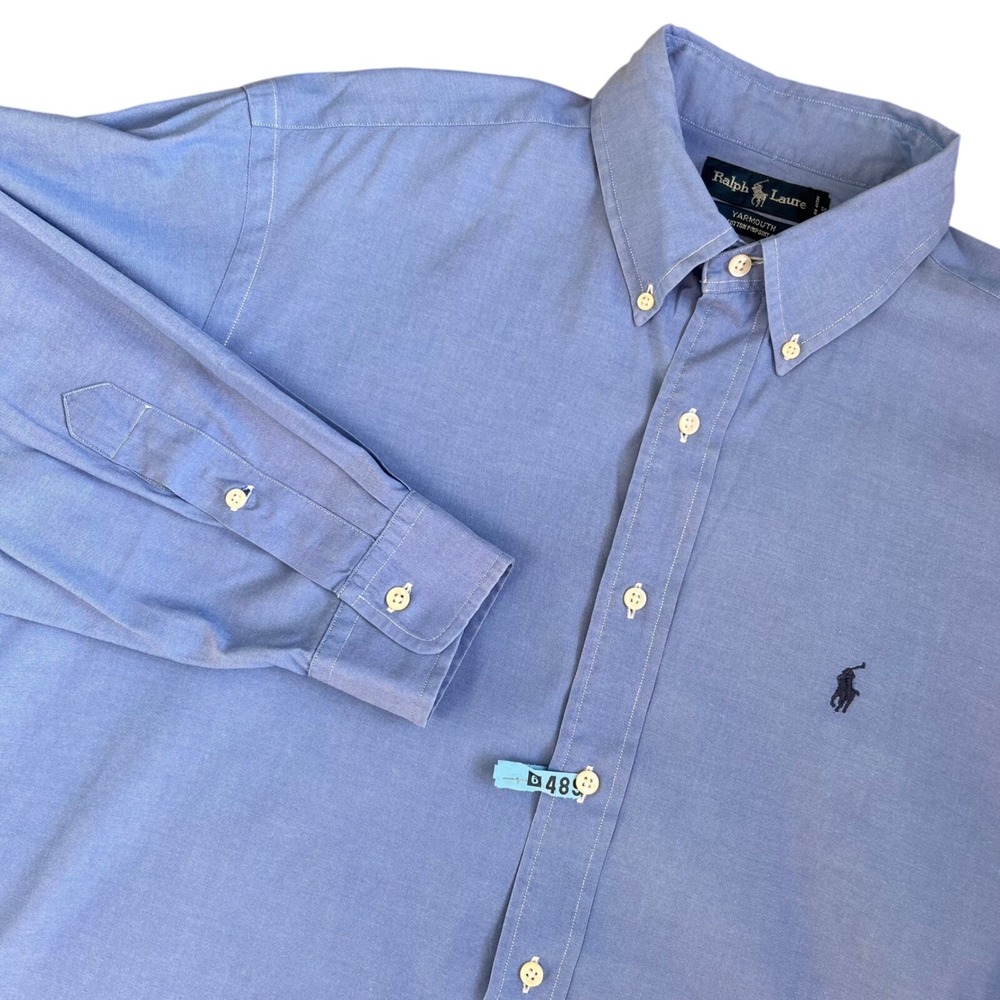 Ralph Lauren Mens Yarmouth Oxford Button Down Dress Shirt Pony Logo 16-34/35